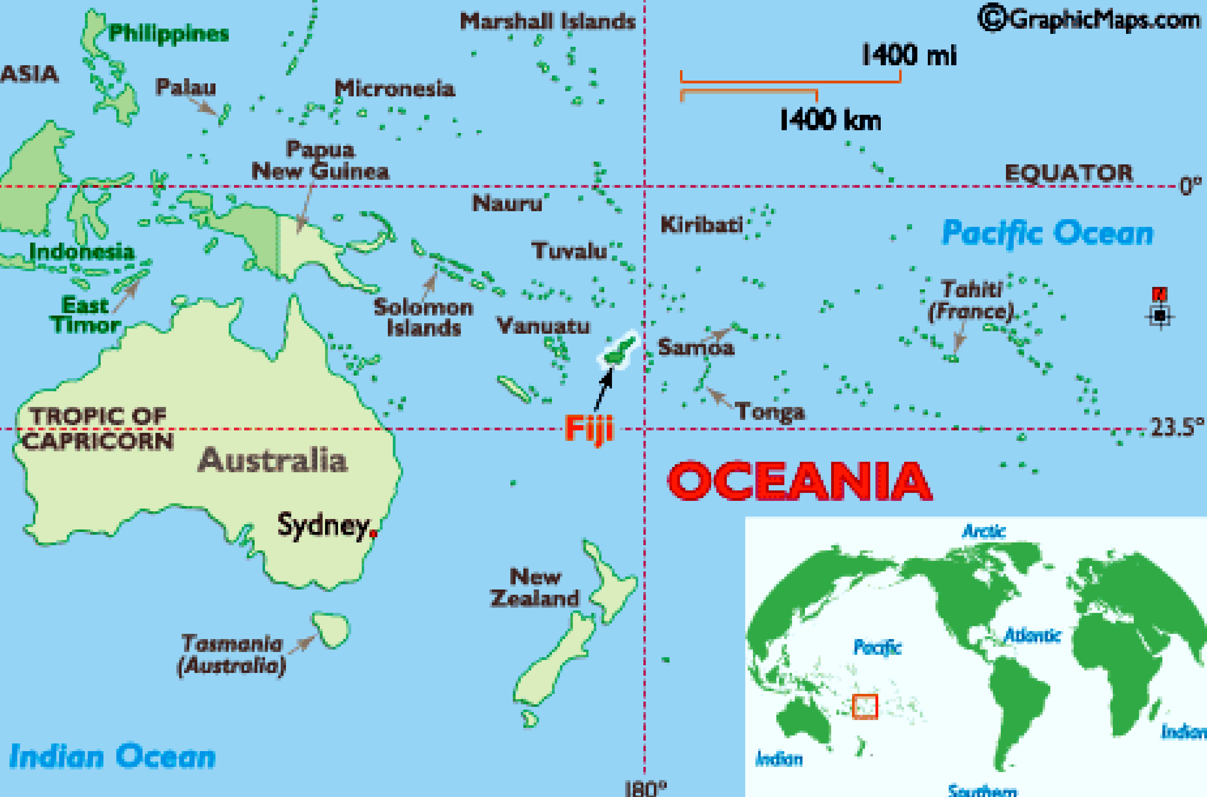 Fiji Area Map